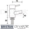 Bristan Prism Bathroom Basin Taps Dimensions